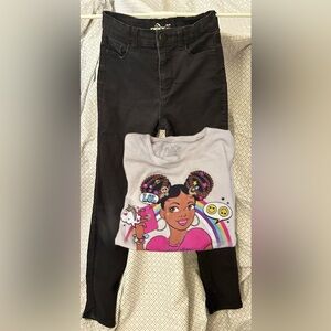 Jordache Black Kids Jeans with children’s place Tshirt